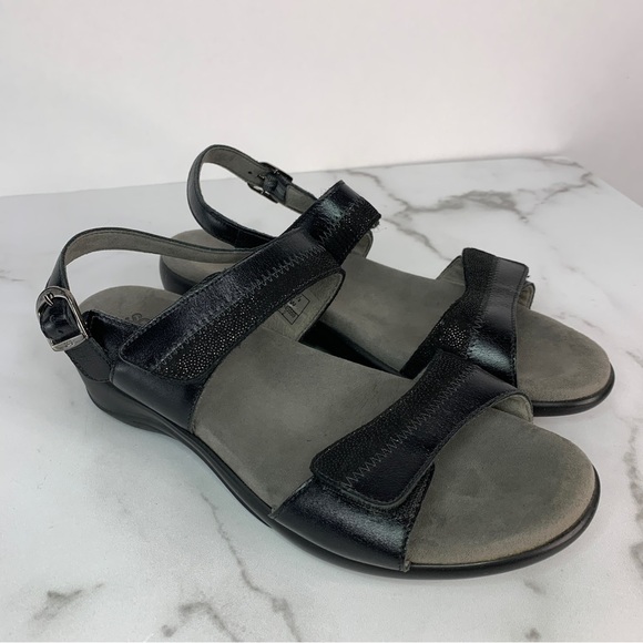SAS Nudu Black Midnight Adjustable Strap Comfort Sandals 9 - Picture 4 of 11